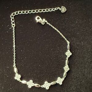 Sterling Silver Moissanite Clover Bracelet‎